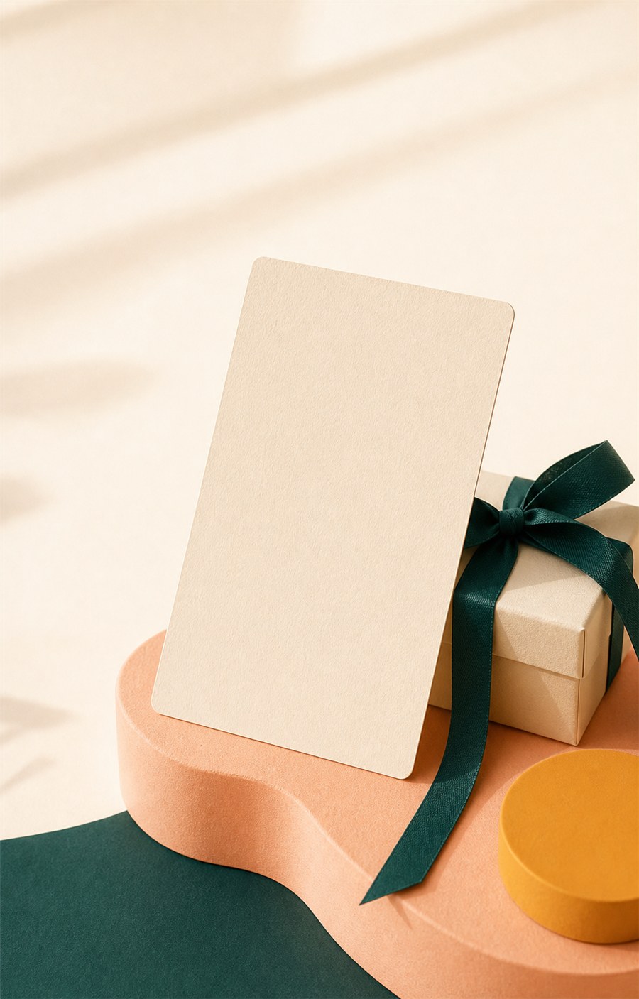 A WarmHello gift card beside a carefully wrapped local gift